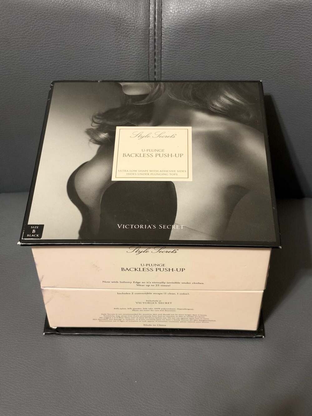 Victoria's Secret Style Secrets U-Plunge Backless Push-Up Size B Black NIB